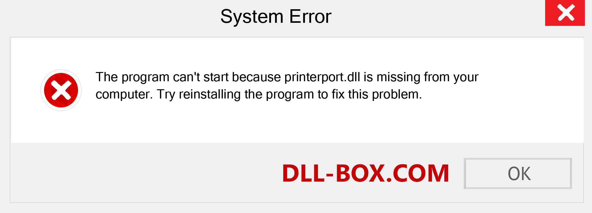 printerport.dll file is missing?. Download for Windows 7, 8, 10 - Fix  printerport dll Missing Error on Windows, photos, images